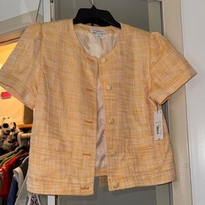 NWT Chic Yellow Short-Sleeve Jacket Top